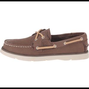 Sperry Top Sider Leeward Leather Boat Shoe in dark brown